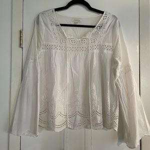 Monsoon White Kaftan Style Top